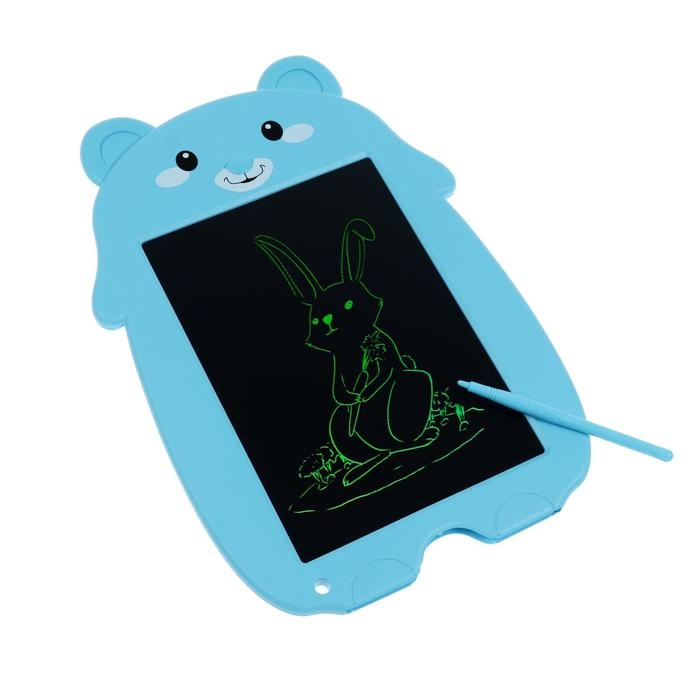 Планшет для рисования и заметок Luazon Планшет для рисования и заметок Luazon "Медвежонок", 9", функция блокировки, синий