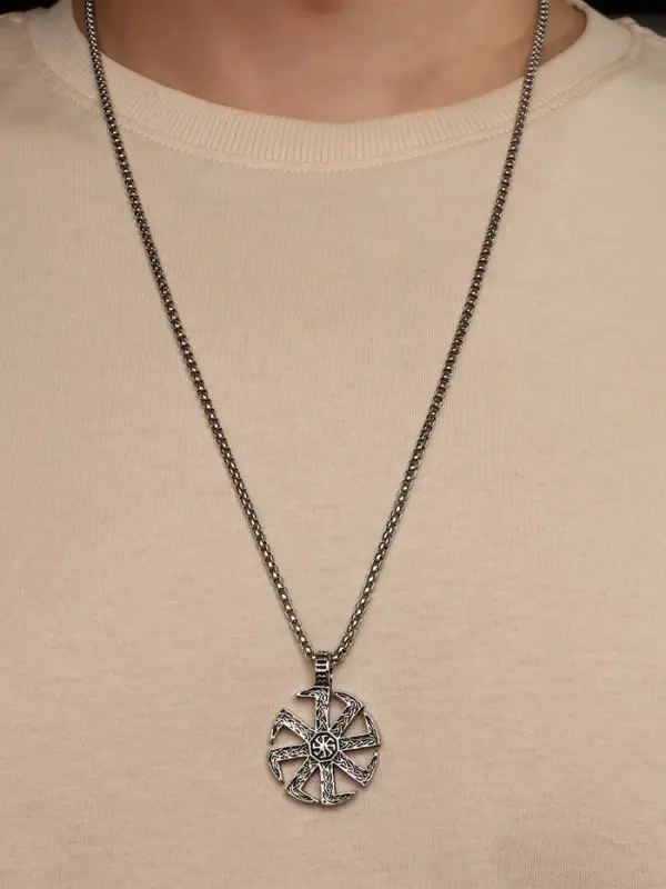 Кулон унисекс &laquo;Светоч&raquo;, цвет чернёное серебро, 60 см