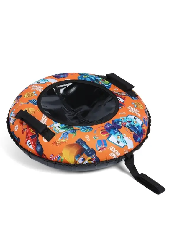 Тюбинг – ватрушка «Машинки», диаметр чехла 70 см, оранжевая, чёрная, Winter Star Тюбинг – ватрушка «Машинки», диаметр чехла 70 см, оранжевая, чёрная, Winter Star