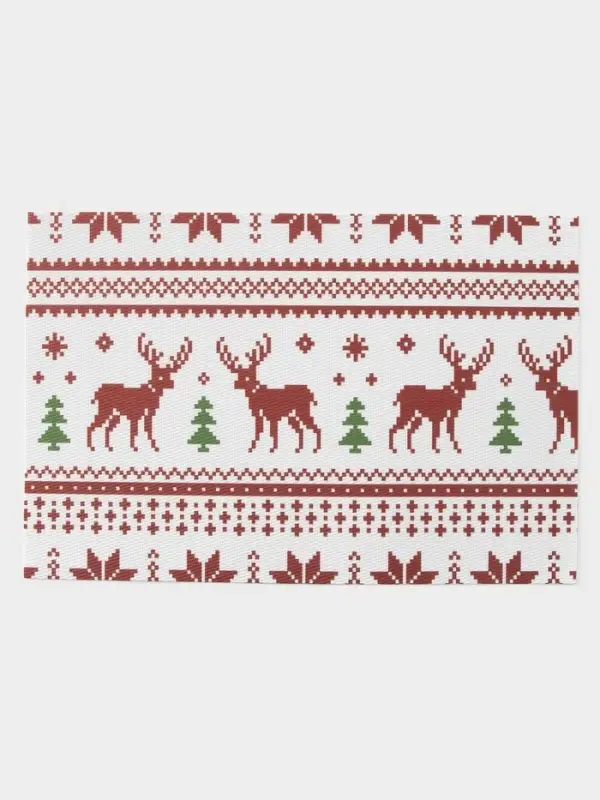 Салфетки сервировочные на стол Доляна &laquo;Новый Год&raquo;, 4 шт., 45&times;30 см, белые