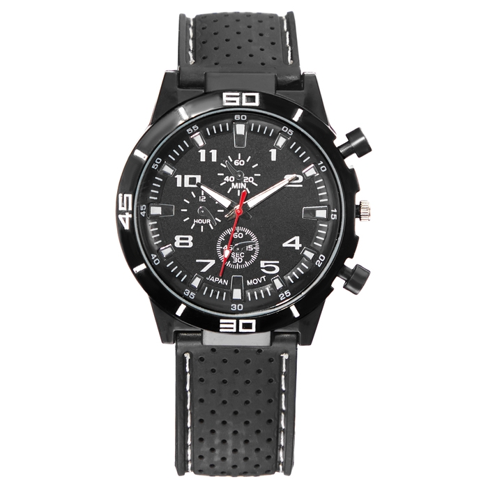 Часы наручные мужские, d-4 см, черные