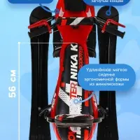 Снегокат Snowpatrol 2, со спинкой, с фонариком, красный, чёрный, SND4P/1 Nika Kids