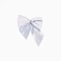 Ёлочные игрушки 12 шт. &laquo;Зимнее волшебство. Бант&raquo; пластик, 5.5&times;5 см, серебристо-белый