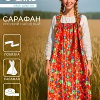 Сарафан карнавальный «Русская девица», р-р 42-52, красный