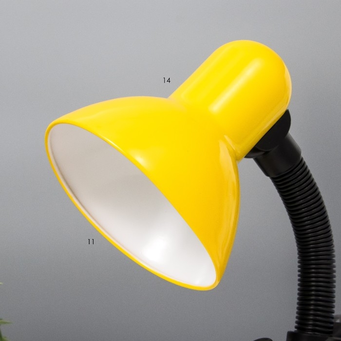 Лампа настольная Е27, светорегулятор на зажиме (220В) желтая (108А) RISALUX