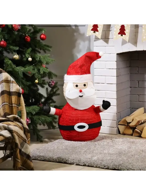 Светодиодная фигура &laquo;Дед Мороз&raquo; 35&times;70&times;35 см, металл, текстиль, 220 В, свечение белое