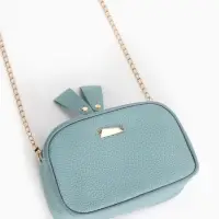 Сумка женская кросс-боди на молнии, 19&times;7&times;13 см, голубая