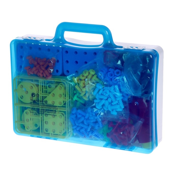 Конструктор в чемодане «Объёмная мозаика», с электрическим шуруповертом, 40 моделей, 200 деталей Конструктор в чемодане «Объёмная мозаика», с электрическим шуруповертом, 40 моделей, 200 деталей