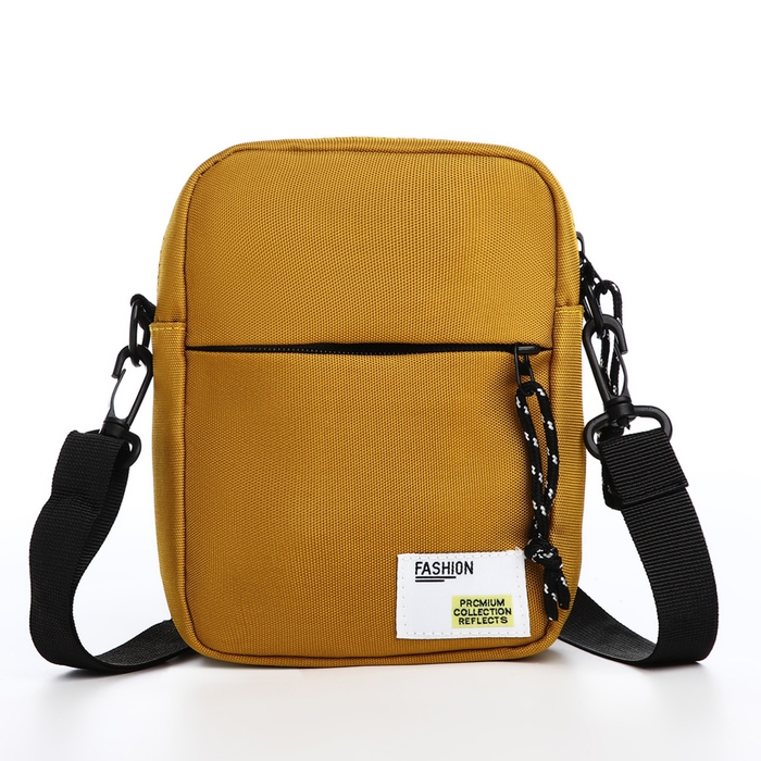 Сумка молодёжная на молнии, наружный карман, цвет горчичный Сумка молодёжная на молнии, наружный карман, цвет горчичный