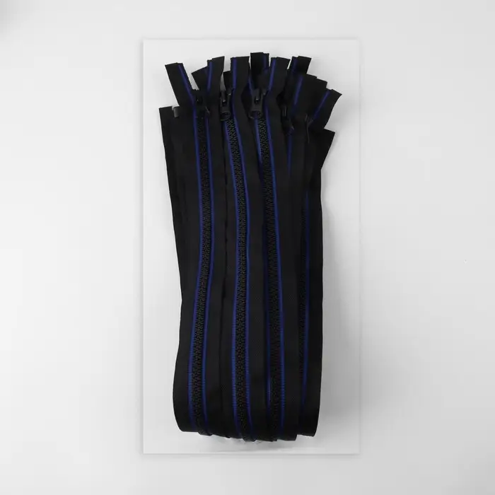 Молния «Трактор», №8, разъёмная, замок автомат, 60 см, чёрная, синяя