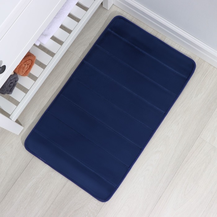 Коврик для ванной и туалета SAVANNA Memory foam, 50×80 см, цвет синий