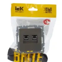 BRITE Розетка компьютерная двойная RJ45 кат.5E РК10-2-БрШ шампань