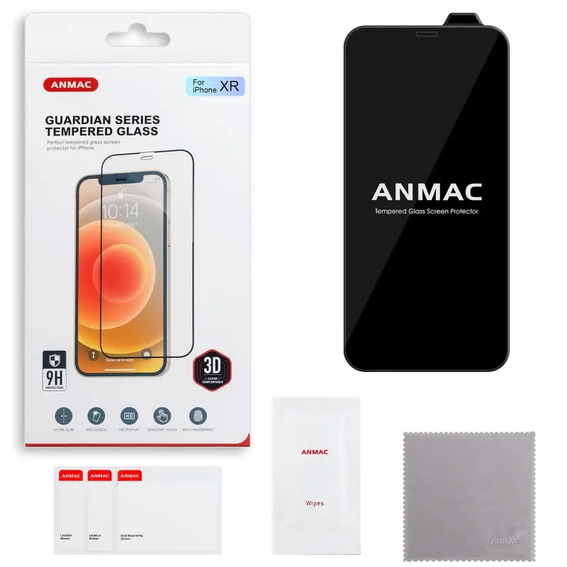 Защитное стекло для iPhone XR 3D ANMAC черное Арт.1137123