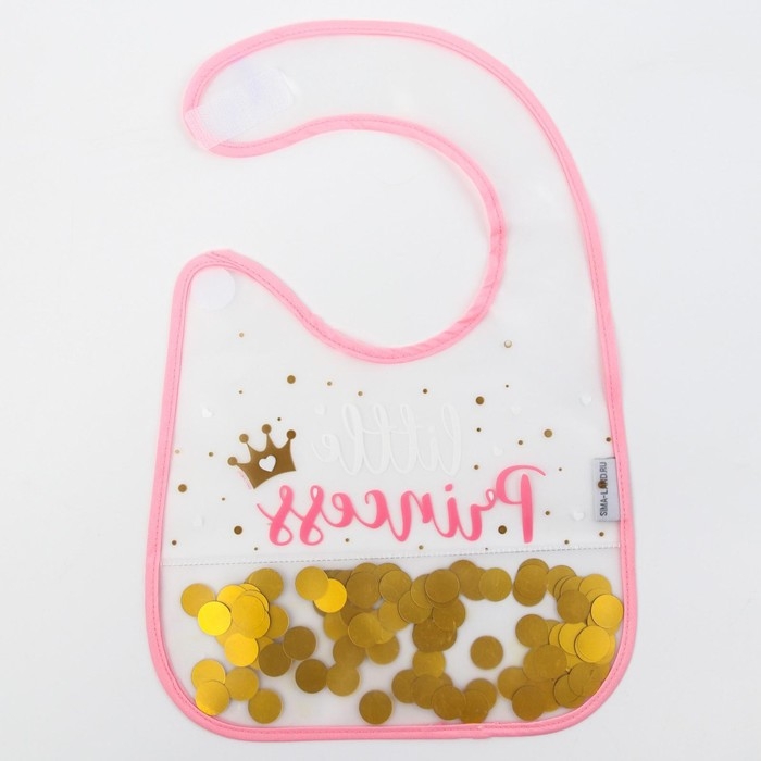 Нагрудник для кормления «Little» непромокаемый на липучке, внутри с конфетти, виды МИКС Нагрудник для кормления «Little» непромокаемый на липучке, внутри с конфетти, виды МИКС