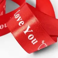 Лента атласная &laquo;I Love You&raquo;, 25 мм, 23&plusmn;1 м, красная №026