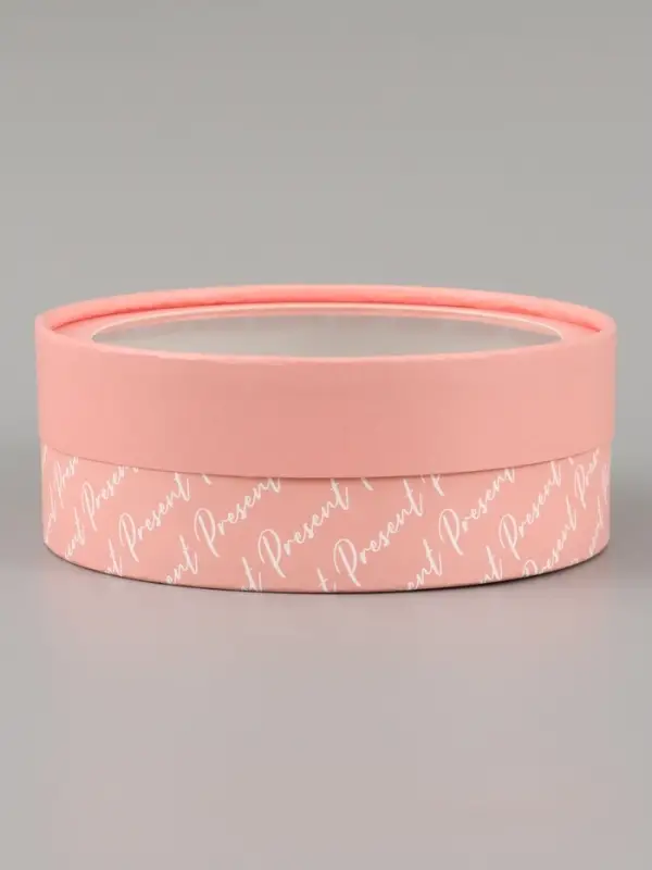 Коробка подарочная с окном &laquo;Цветы&raquo;, 16&times;16&times;5 см, круглая