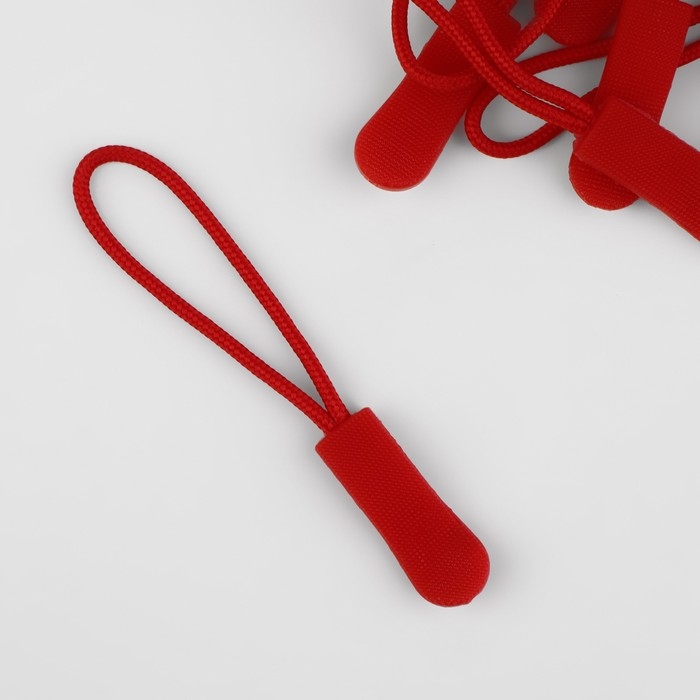 Пуллер для молнии, 2,5 см, 6 × 0,8 см, 10 шт, цвет красный