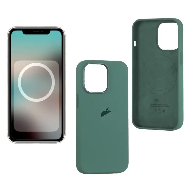 Чехол для iPhone 13 Pro Silicone Case 100% ORG Eucalyptus (MagSafe + анимация NFC) c LOGO