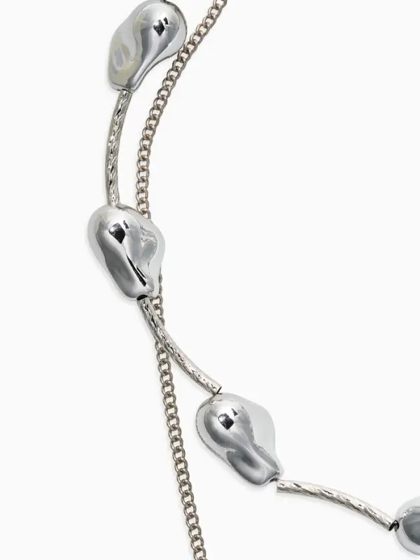 Колье цепочка &laquo;барокко&raquo;, 2 яруса, цвет серебро