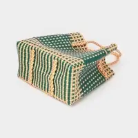 Сумка плетёная, 40&times;20&times;55 см, пластик, зелёно-бежевая