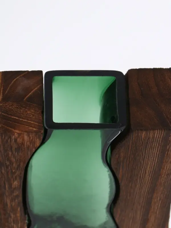 Ваза для цветов &laquo;Сэтернино&raquo;, 24&times;14.5 см, стекло, коричнево-зелёная