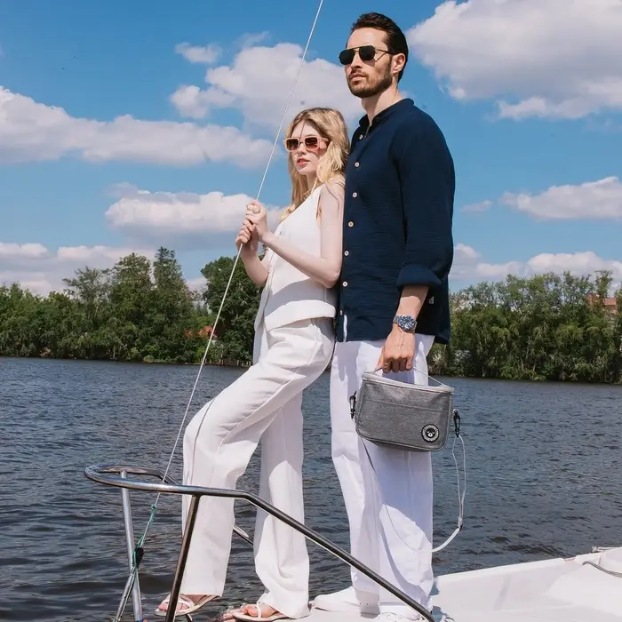 Термосумка на молнии, объём 8 л, наружный карман, регулируемый ремень, серая