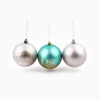 Новогодние шары ёлочные &laquo;Санта видел твой Инстаграм&raquo;, пластик, d=8, 3 шт., розовые, тиффани