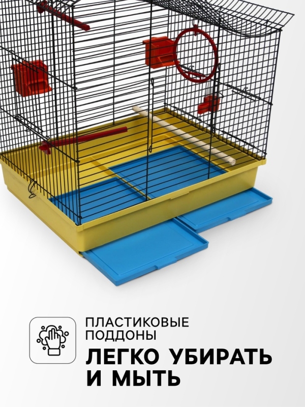 Клетка для попугая Клетка для попугая "Фиона", 3 яруса, 48 х 38 х 53 см, микс цветов
