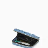 Кошелёк женский на молнии 8.5&times;2&times;11 см, джинсовый, голубой