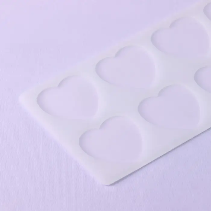 Форма для шоколада &laquo;Сердечки&raquo;, силикон, 8 ячеек, 23.5&times;11.5&times;0.3 см, прозрачная