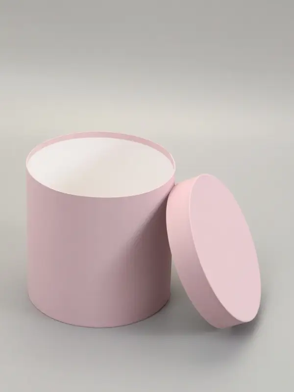 Коробка подарочная круглая, шляпная, пыльная роза, 23&times;23 см