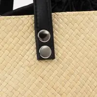 Сумка плетёная из пандана, 26&times;15&times;38 см, бежево-чёрная