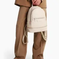 Рюкзак женский на молнии, с карманом, размер 27&times;13.5&times;33 см, молочный