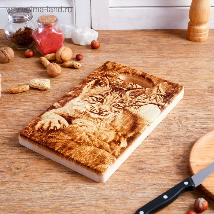 Доска из массива кедра «Рысь», прямоугольная, 18 × 28 см Доска из массива кедра «Рысь», прямоугольная, 18 × 28 см