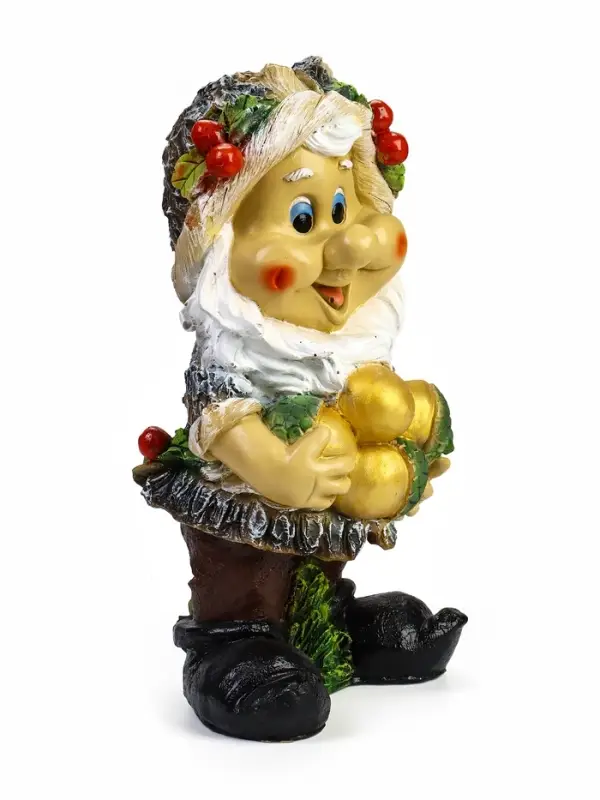 Садовая фигура из полистоуна &laquo;Гном с жёлудями&raquo;, 47&times;26 см