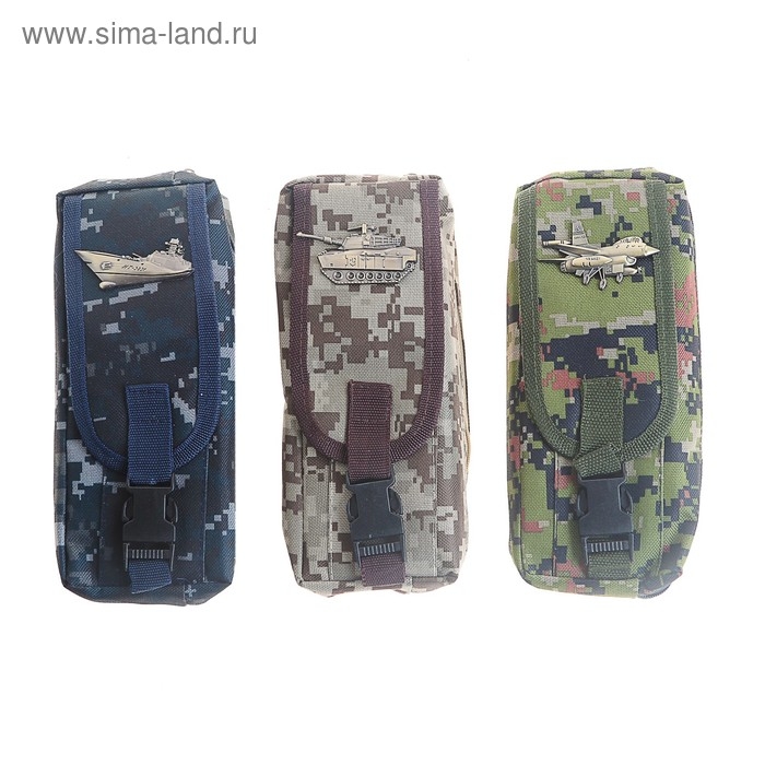 Пенал школьный Пенал школьный "Милитари", на молнии, 2 отделения, МИКС