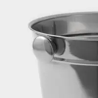 Ведро для льда Доляна, 4.5 л, 20.5&times;20.5 см, нержавеющая сталь, хромированное