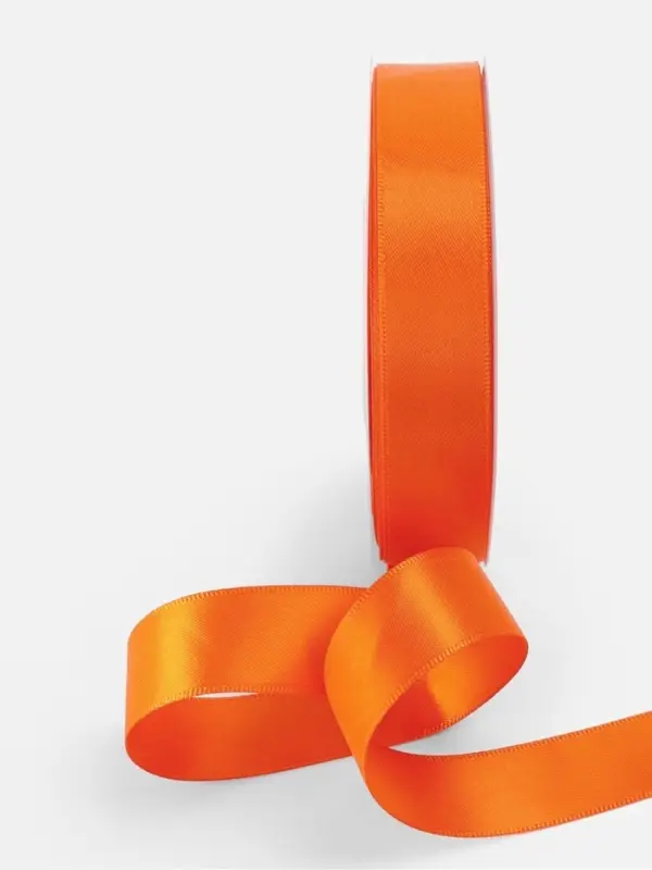 Лента атласная TEIRA, двухсторонняя, 20 мм, 25&plusmn;1 м, оранжевая №751