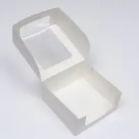 Кондитерская упаковка с окном, белая, 21&times;21&times;10 см