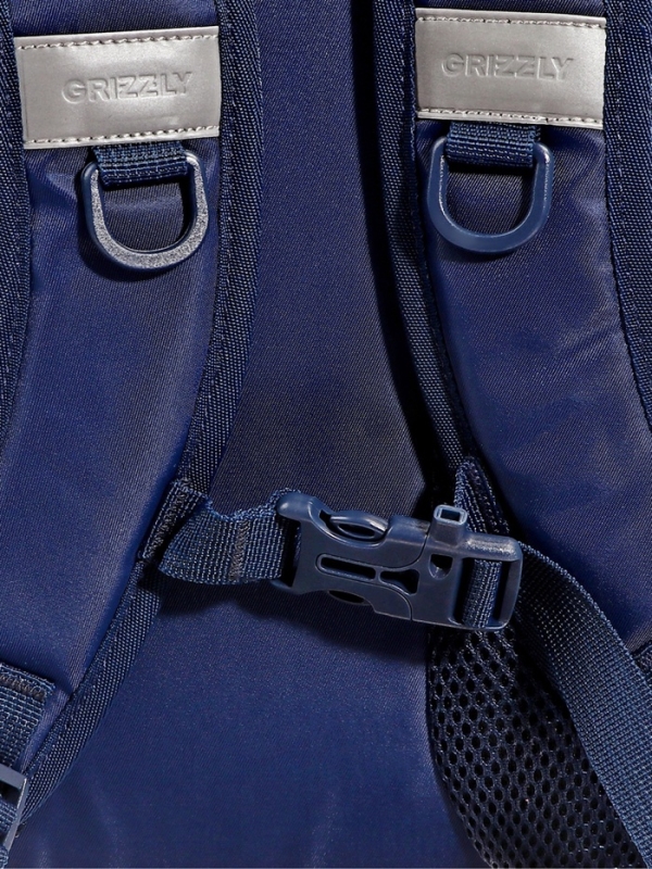 Рюкзак школьный, 39×28×20 см, Grizzly, эргономичная спинка, синий, RG-568-2_3 Рюкзак школьный, 39×28×20 см, Grizzly, эргономичная спинка, синий, RG-568-2_3