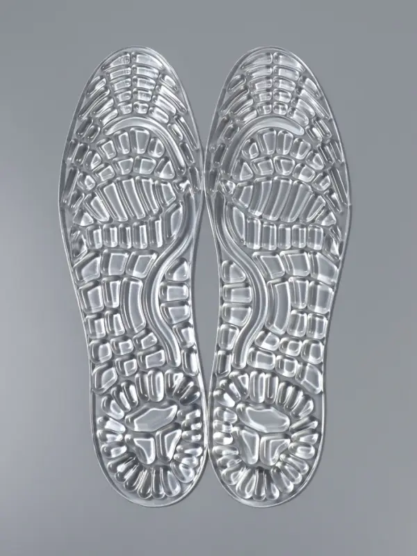 Стельки для обуви, универсальные, силиконовые, на клеевой основе, р-р RU до 48 (р-р Пр-ля до 46), 30 см, пара, прозрачные