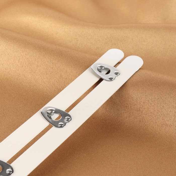 Бюск-застёжка для корсета, 30 см, цвет белый/серебряный Бюск-застёжка для корсета, 30 см, цвет белый/серебряный