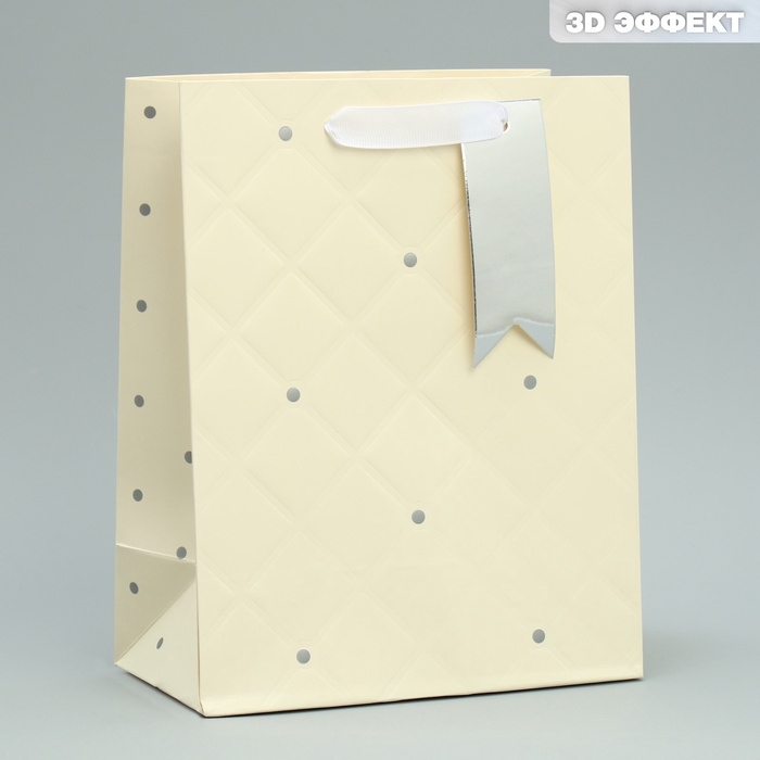 Пакет подарочный, упаковка, &laquo;Белый&raquo;, 23 х 18 х 10 см