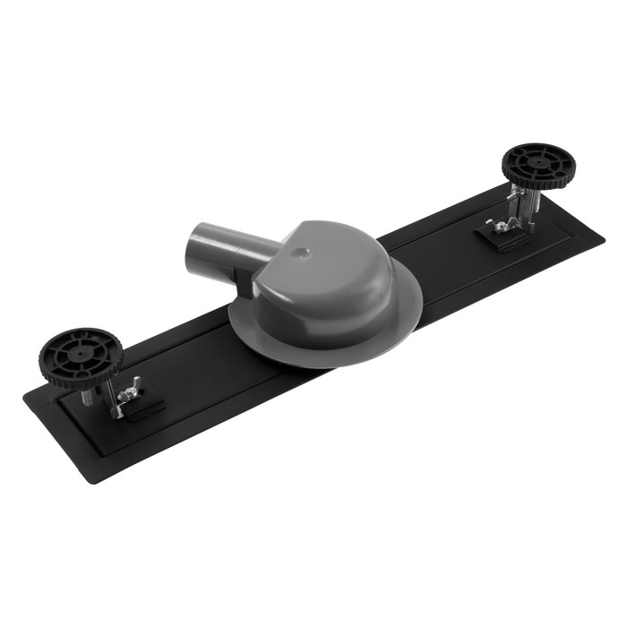 Трап ZEIN engr, c флaнцeм свободного вращ 360°, 7*40 см, d=40/50 мм, нерж сталь, черный