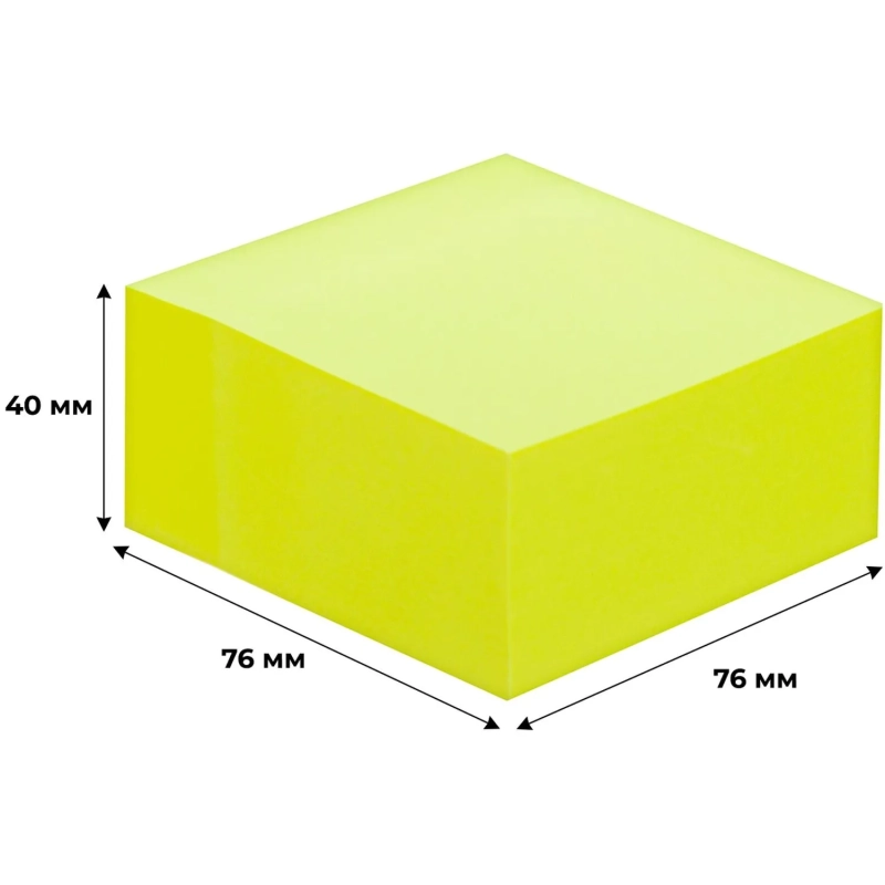 Стикеры Attache Simple куб 76х76, желтый неон 400 л