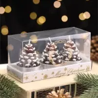 Набор свечей новогодних &laquo;Шишка&raquo;, 3 шт., 4&times;6 см