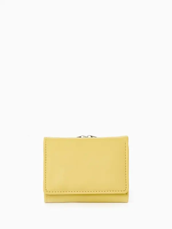 Кошелёк женский на кнопке, 10.5&times;3&times;8.5 см, однотонный, жёлтый