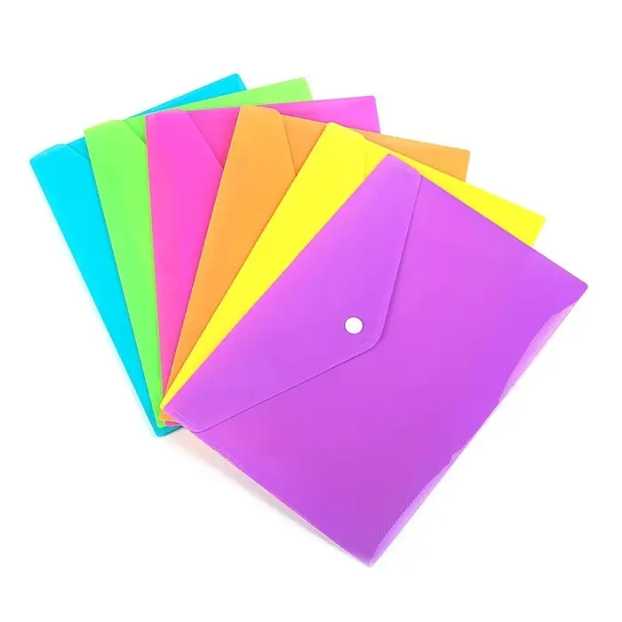 Папка-конверт на кнопке Calligrata, А5, 180 мкм, рифлёная, МИКС