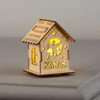 Ёлочная игрушка &laquo;Домик с ангелом&raquo;, 6&times;4.5&times;4.5 см, от батареек, свечение тёплое белое