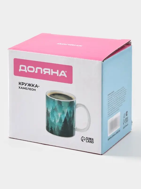 Кружка - хамелеон Доляна &laquo;Таинственная лиса&raquo;, 350 мл, керамика, небольшие дефекты